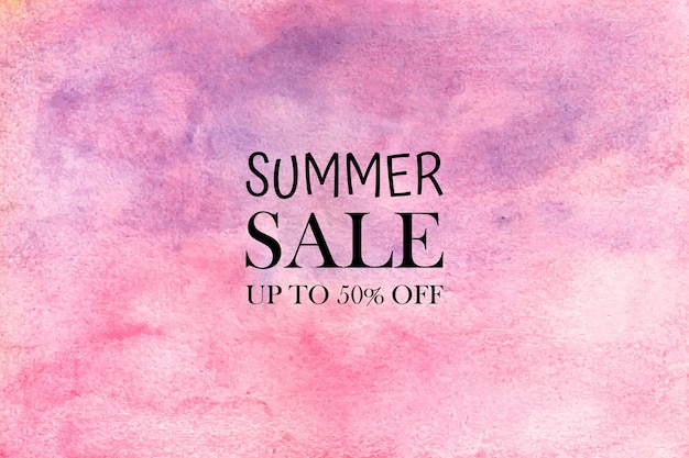 Watercolor summer sale . hand painted aquarelle colorful stains on paper