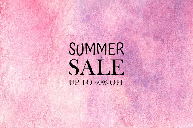 Watercolor summer sale . hand painted aquarelle colorful stains on paper