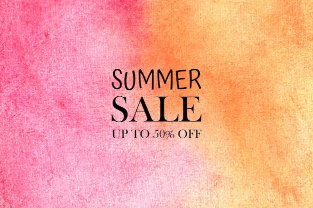 Watercolor summer sale . hand painted aquarelle colorful stains on paper