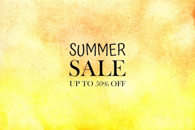 Watercolor summer sale . hand painted aquarelle colorful stains on paper