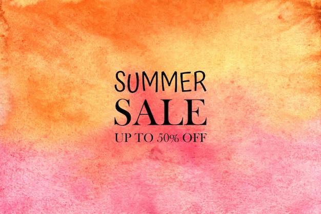 Vector watercolor summer sale . hand painted aquarelle colorful stains on paper