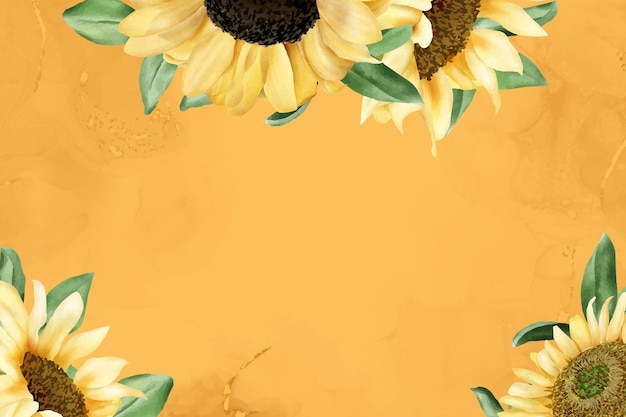 Vector watercolor sunflower background design