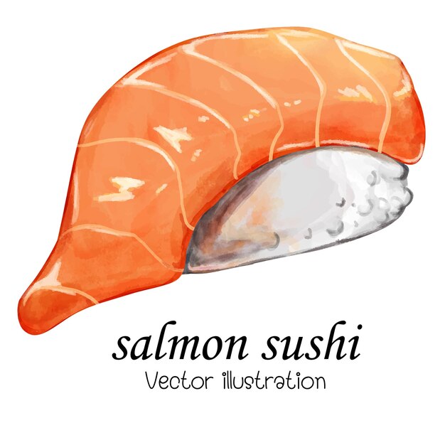 Vector watercolor sushi vector illustration japanese food