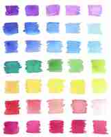 Vector watercolor swatches palette hand drawn