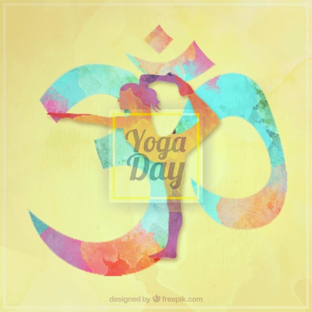 Acquerello simbolo yoga day background