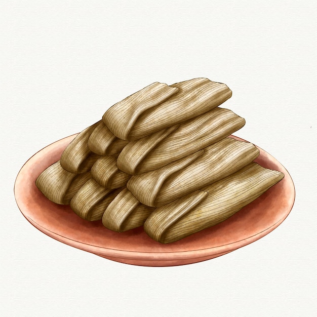 Vettore illustrazione dell'acquerello di tamales