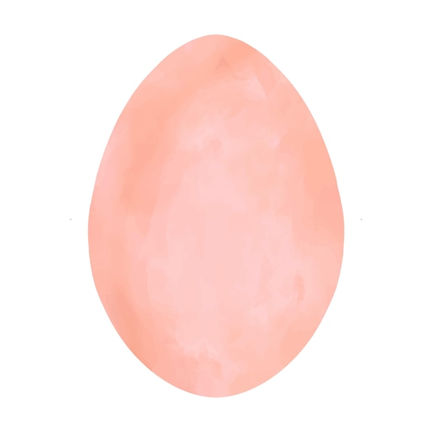 Watercolor textured vector illustration of pastel pink Easter egg Hand painted spring clip art