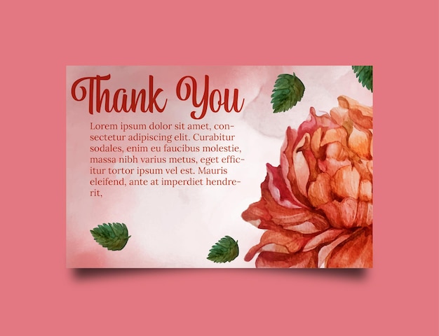 watercolor thank you card template