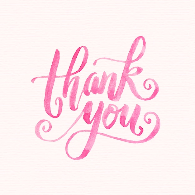 Vector watercolor thank you lettering