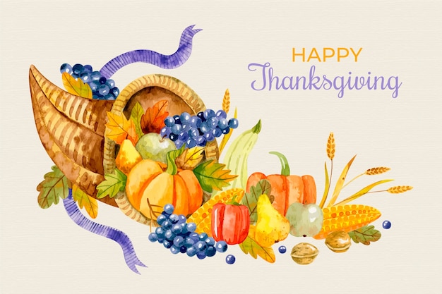 Watercolor thanksgiving background