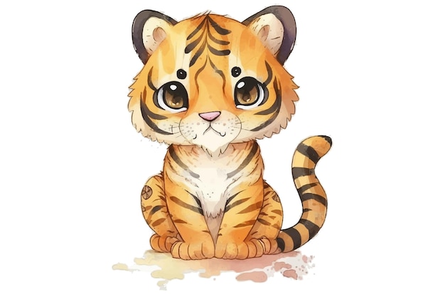 watercolor tiger vector illustration tshirt print