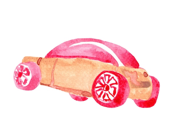 Watercolor toy car