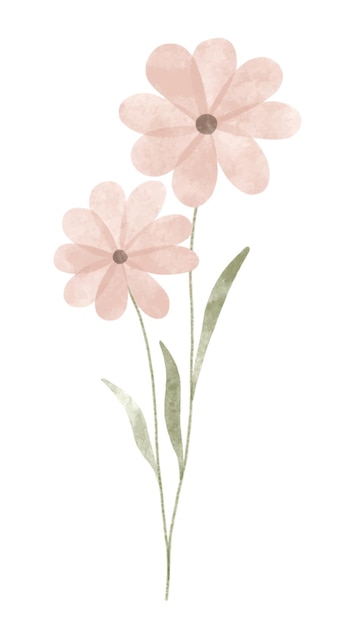 Vector watercolor trendy flower. vector illustration for web, app and print. elegant feminine shape florist