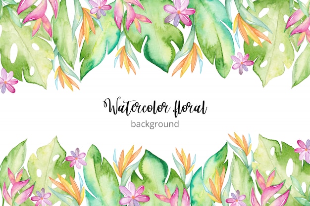 Watercolor tropical background