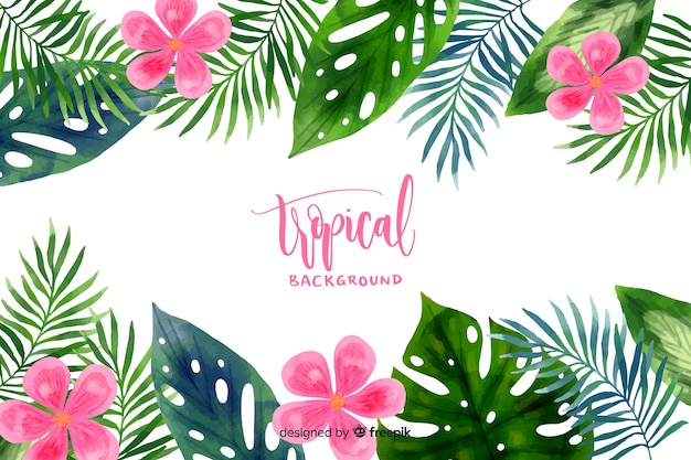 Watercolor tropical background