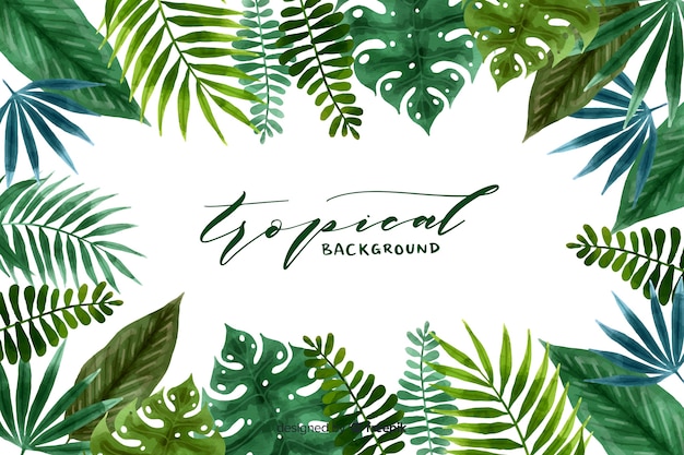 Vector watercolor tropical background