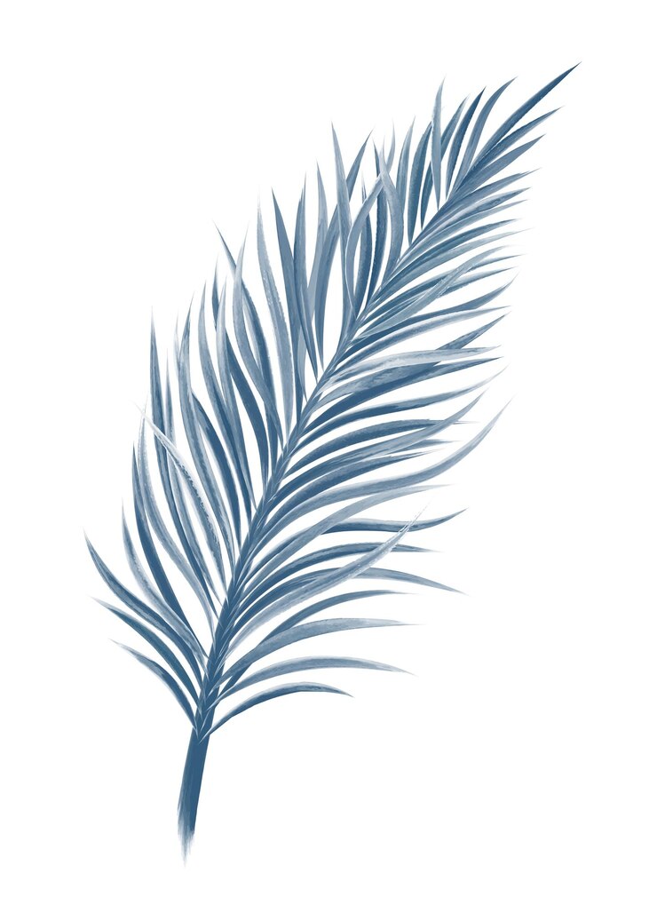 Vector watercolor tropical leaf on white background vector illustration