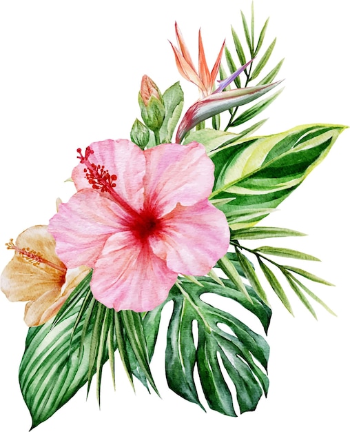 Vector watercolor tropical