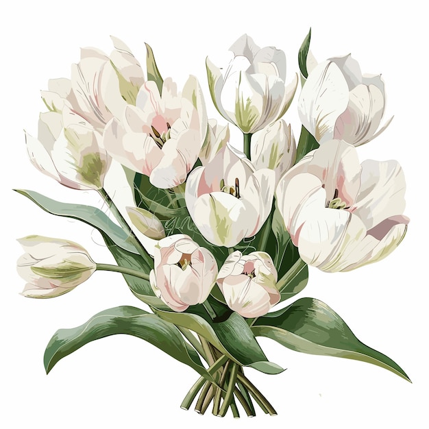 Watercolor Tulips Floral illustration