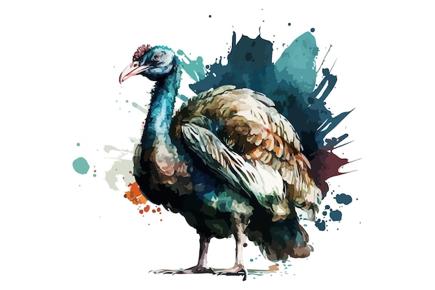 watercolor Turkey vector illustration