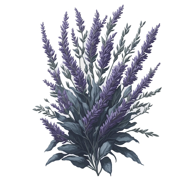 Vector watercolor turkish lavender clipart floral