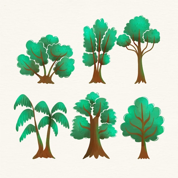 Watercolor type of trees