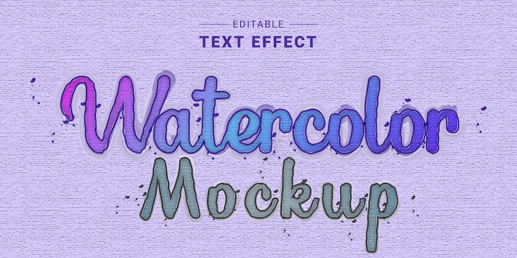 Vector watercolor typography text effect generator