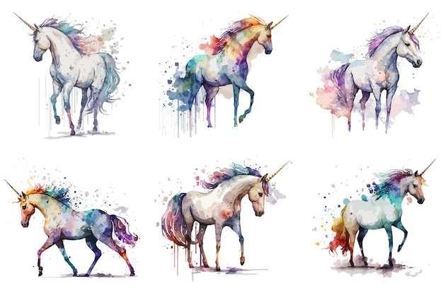watercolor unicorn vector illustration tshirt print