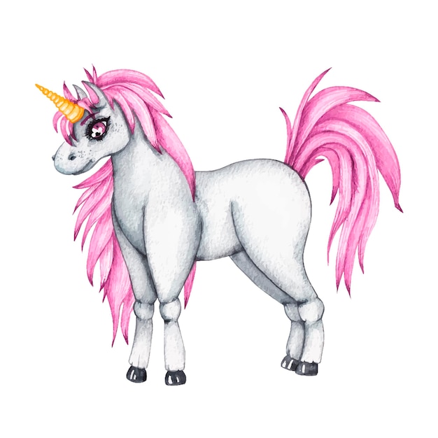 Vector watercolor unicorn