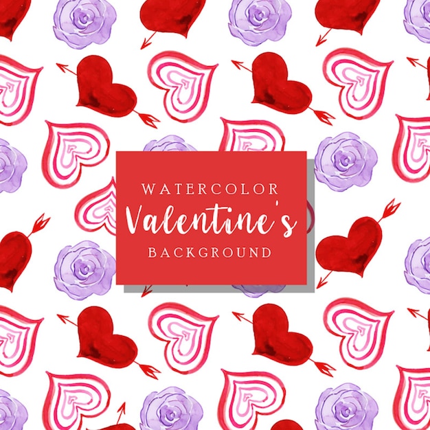 Watercolor Valentine Background 