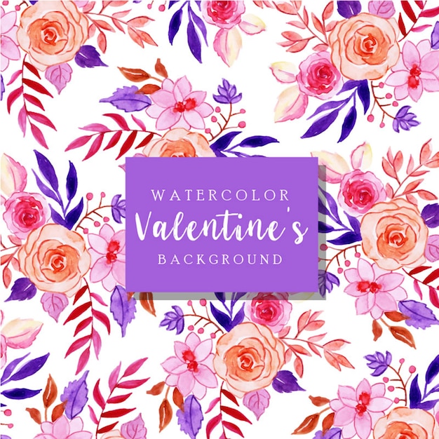 Watercolor Valentine Background 