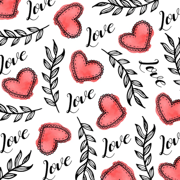 Watercolor Valentine Background