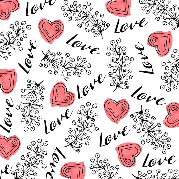 Watercolor Valentine Background