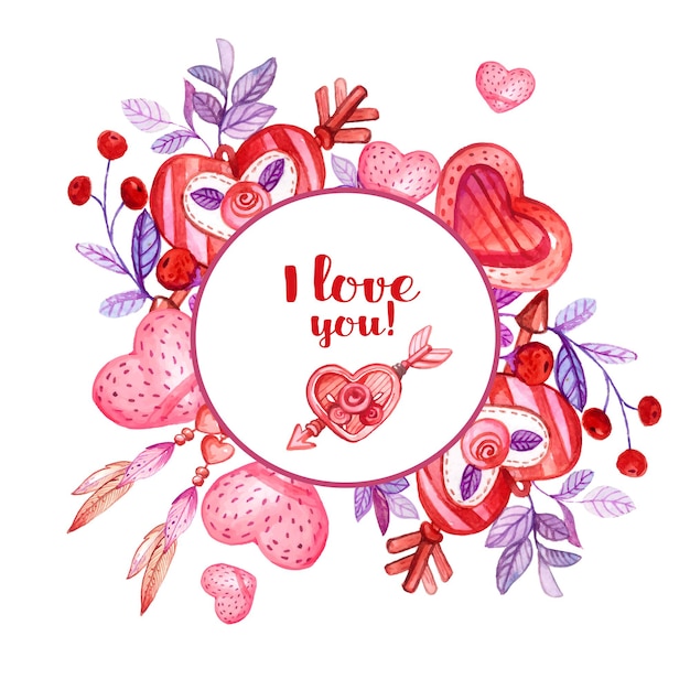 Vector watercolor valentine background