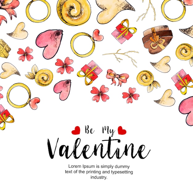 Watercolor valentine backgrounds