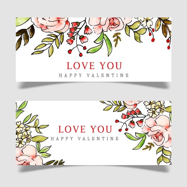 Acquerello valentine banner template