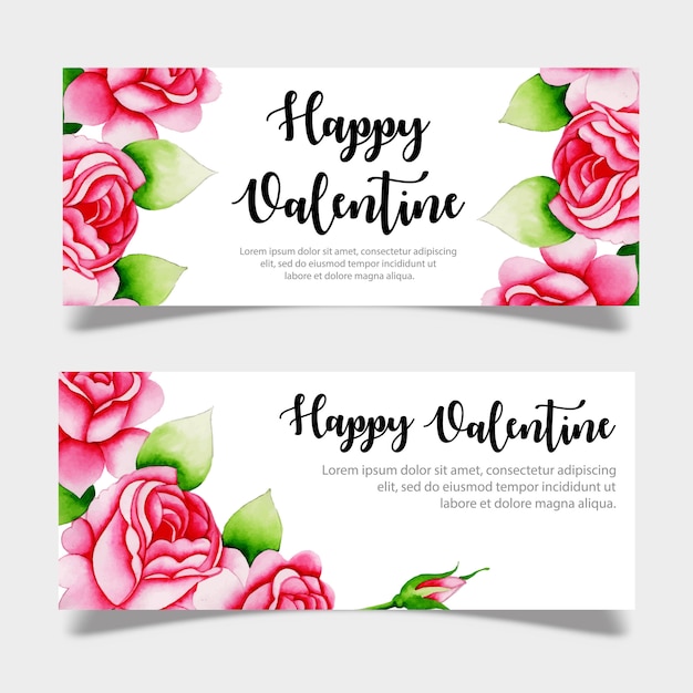 Acquerello valentine banner template