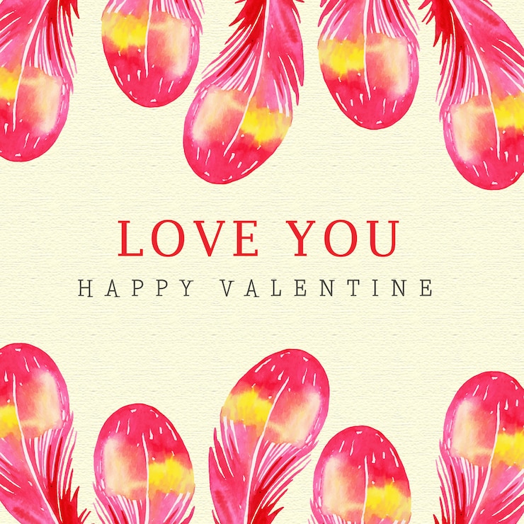Vector watercolor valentine floral background