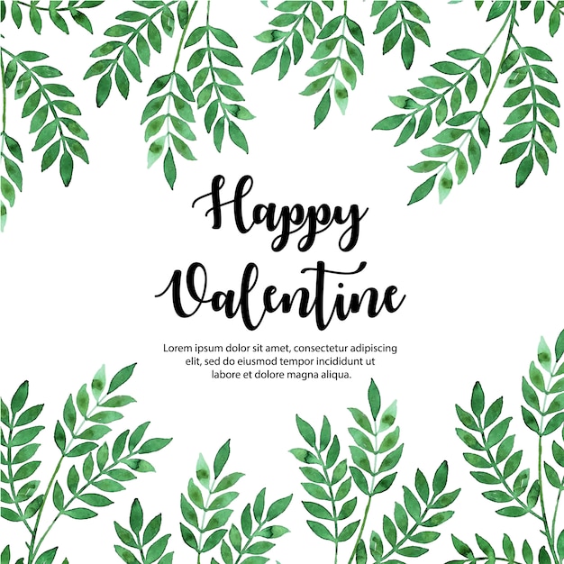 Watercolor Valentine Floral Background