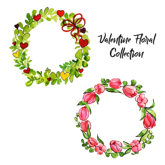 Watercolor Valentine Floral Collection 