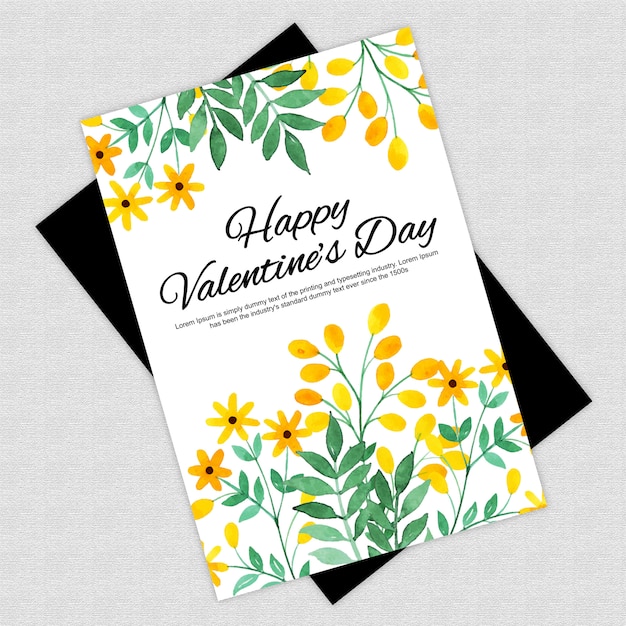 Acquerello valentine floral greeting card