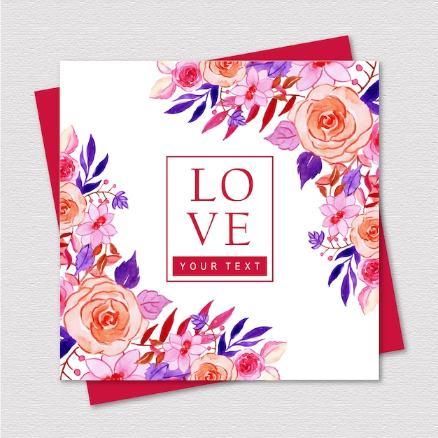 Watercolor Valentine Greeting Card