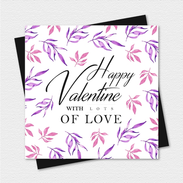 Vector watercolor valentine greeting card