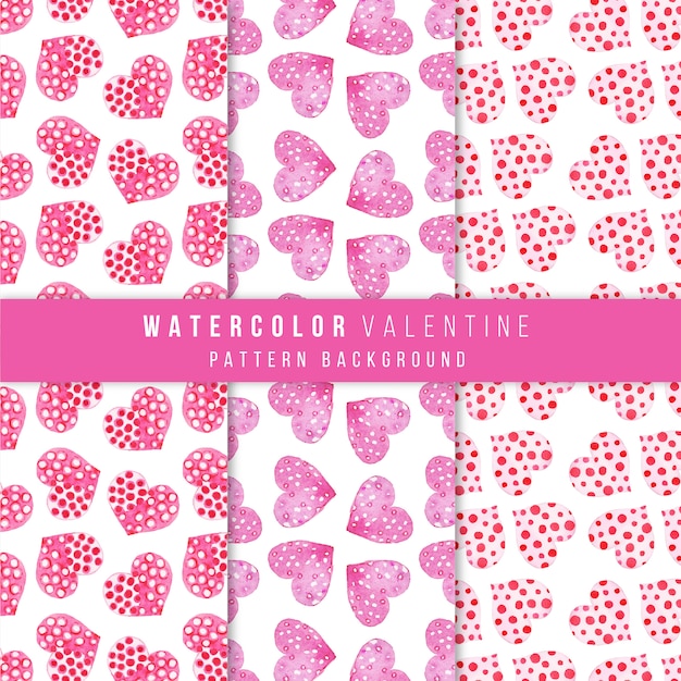 Watercolor valentine heart pattern