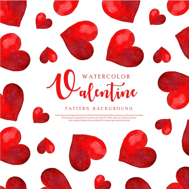 Watercolor valentine heart pattern