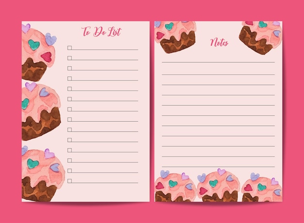 watercolor valentine to do list template