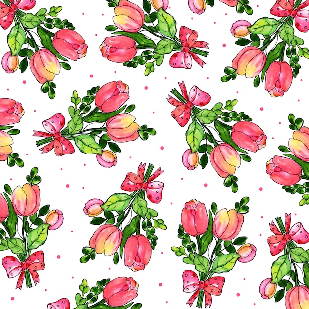 Acquerello valentine pattern background