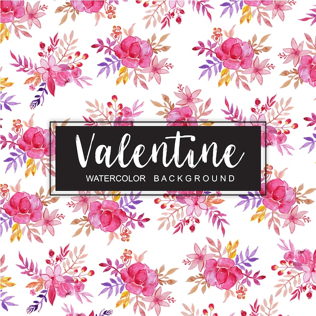 Watercolor valentine pattern background