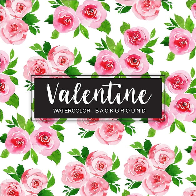 Watercolor Valentine Pattern Background