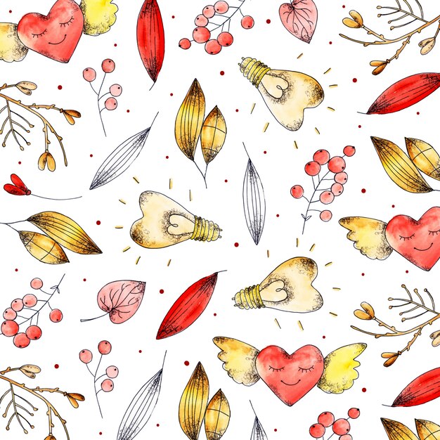 Acquerello valentine pattern background